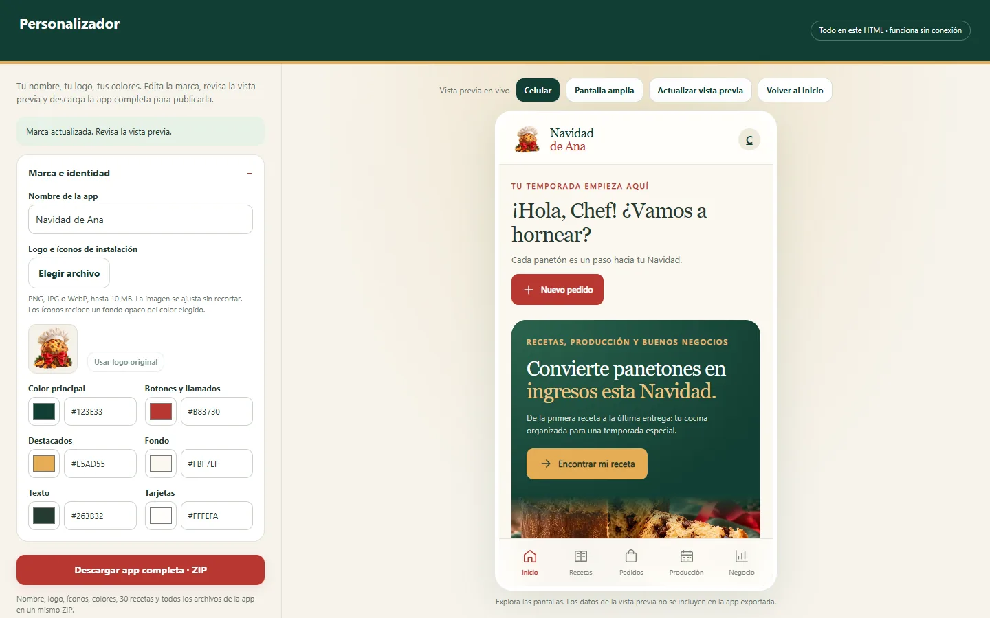 Personalizador del Panetón Chef Studio