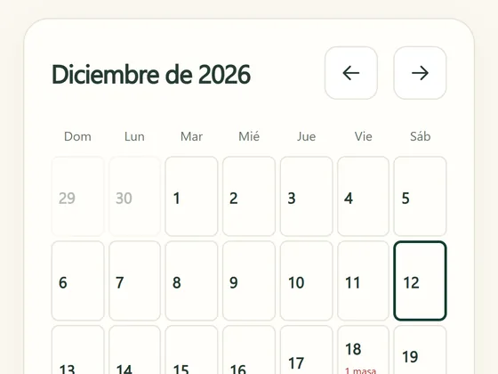 Pantalla real: Calendario de producción